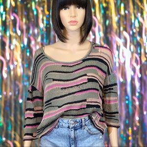 Distressed cropped sweater